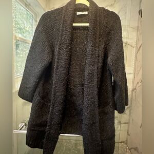 Vince Boucle Shawl Neck Long Sweater Cardigan